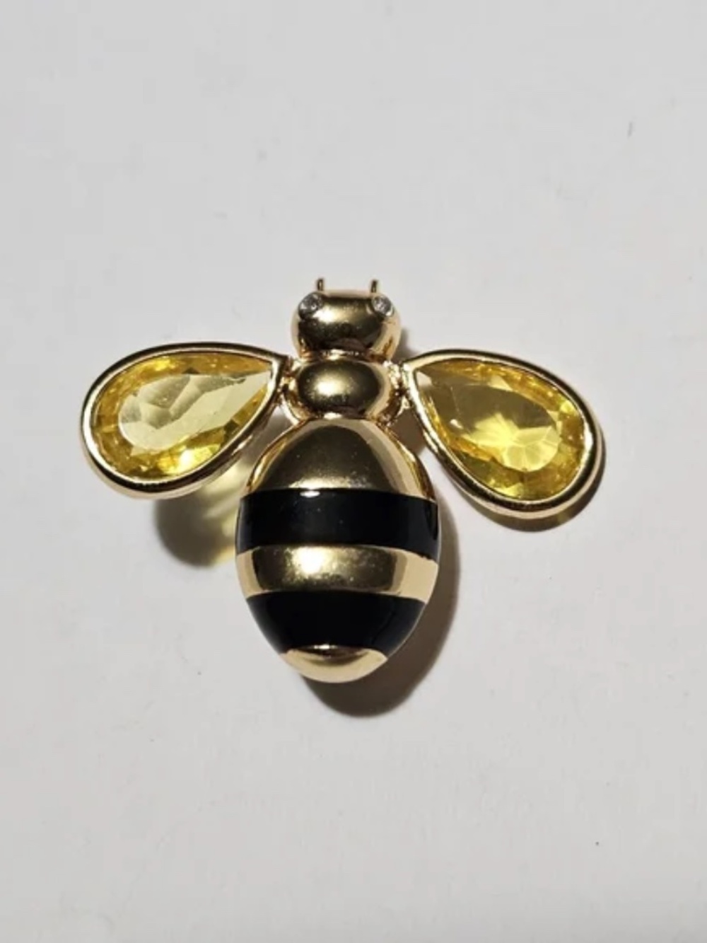 Delicate Bee Brooch in Gold, yellow and black